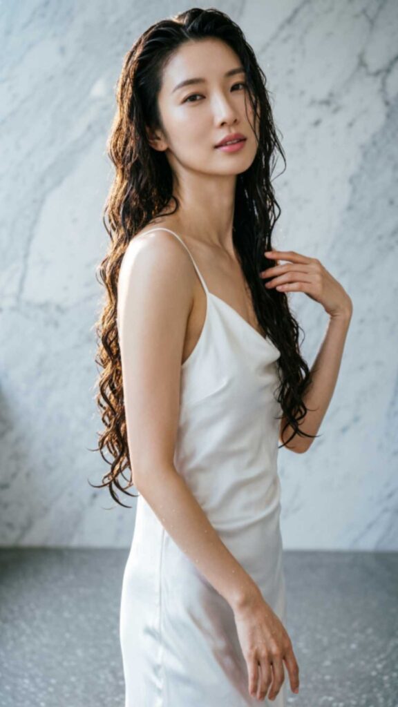 Layered Wet Wavy Hair Style