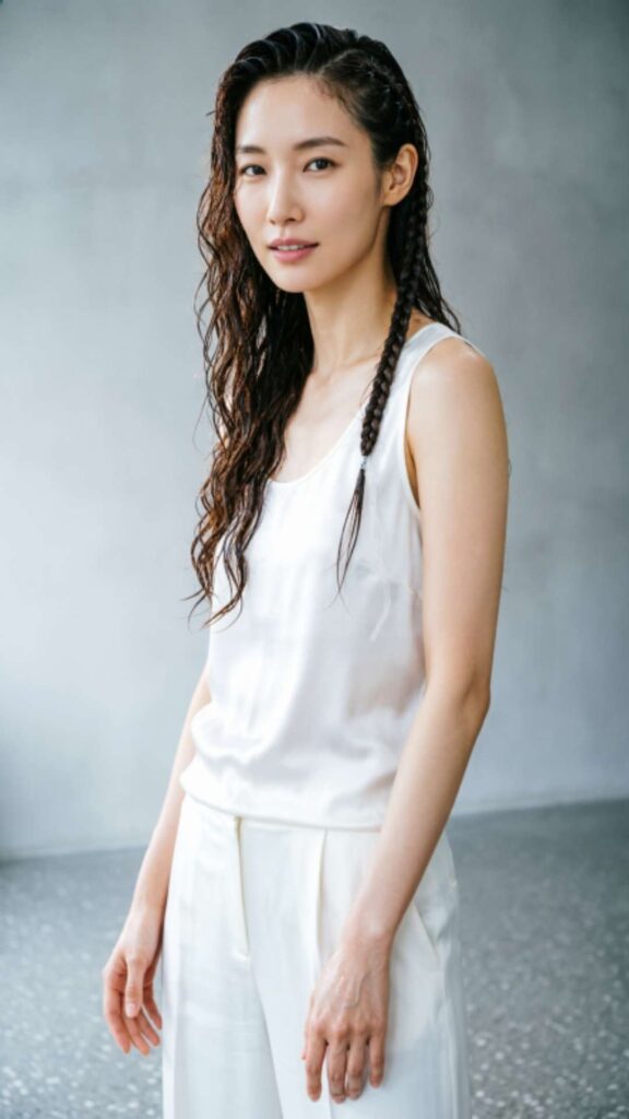 Wet Wavy Hair with Braided Accent