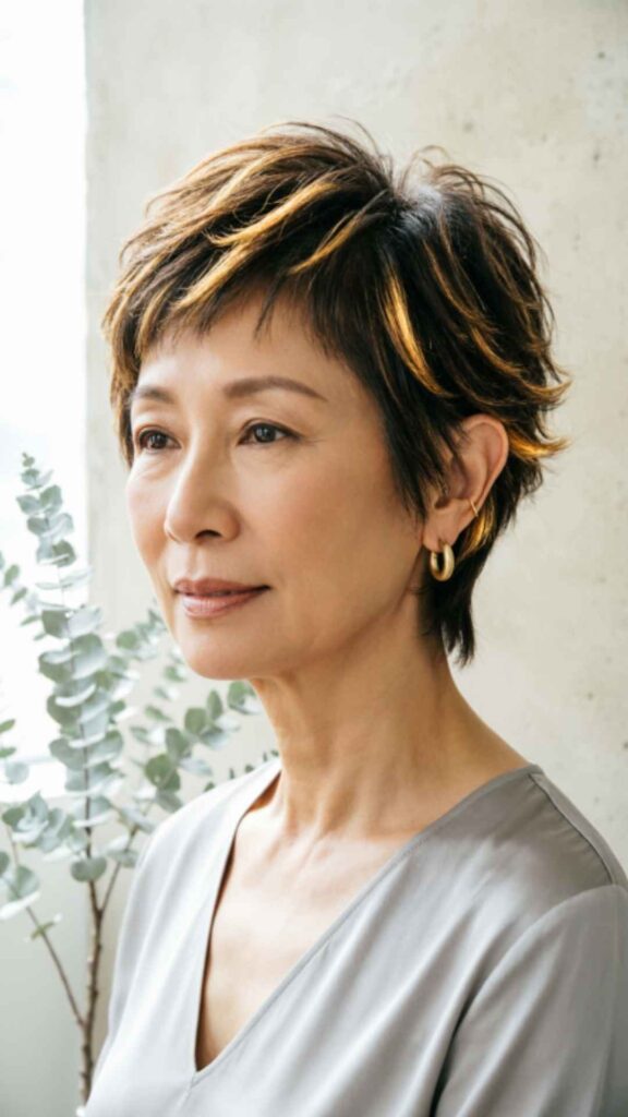 Layered Pixie with Highlights