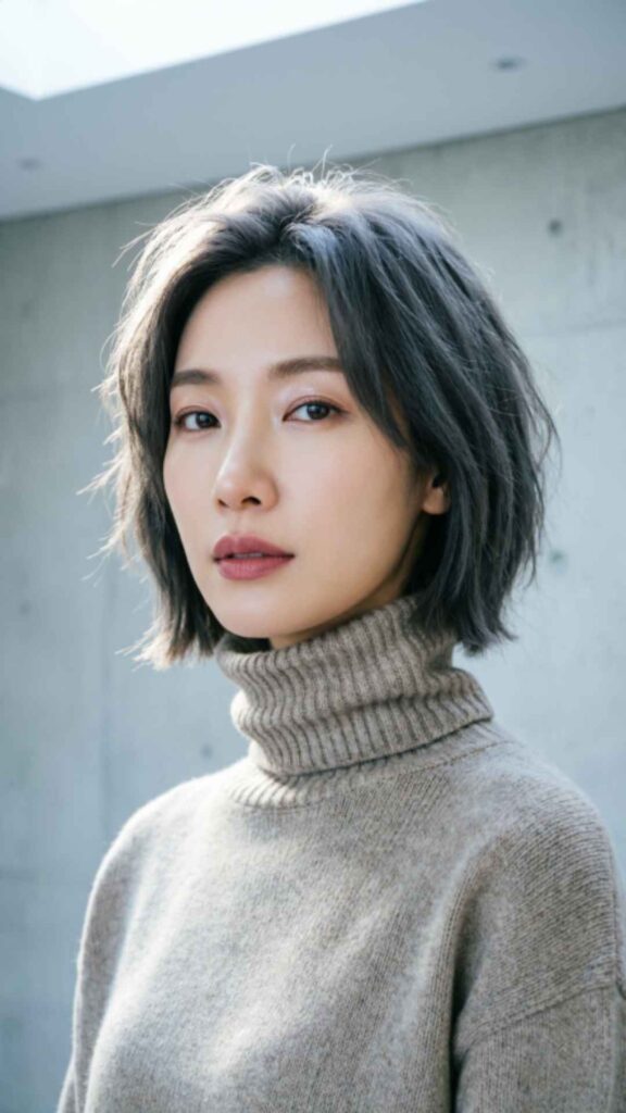 Charcoal Grey Short Hair