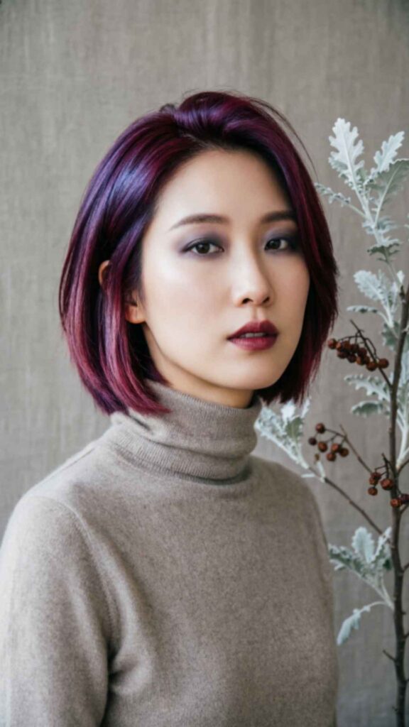 Violet Burgundy Short Hair