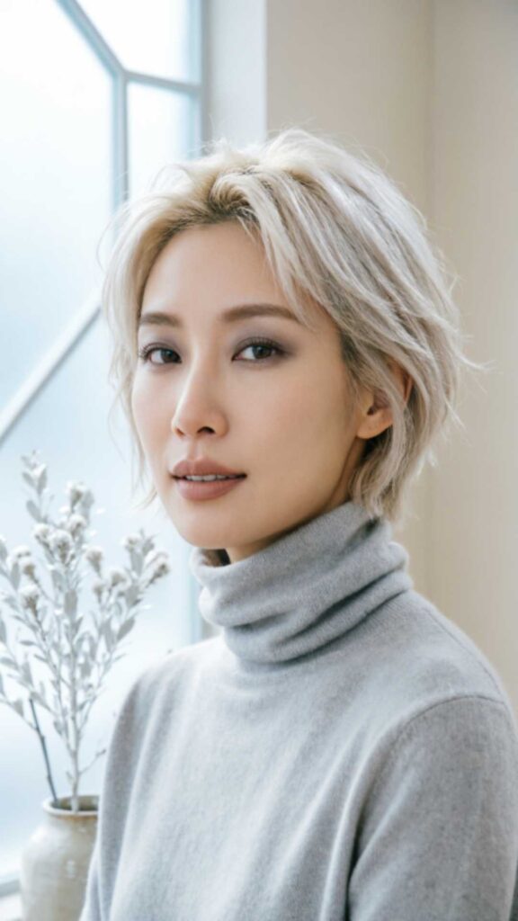 Icy Blonde Short Hair
