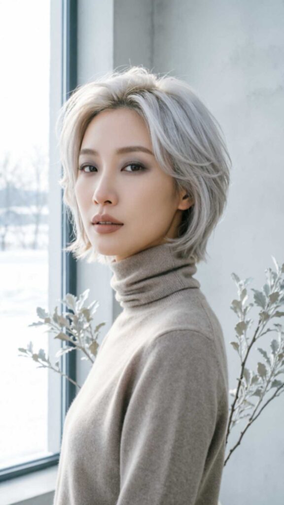 Silver Blonde Short Hair